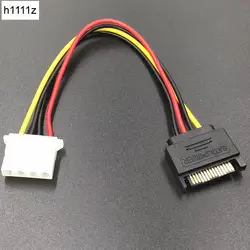 Новый SATA к 4Pin кабель питания Serial ATA 15pin Male to Molex IDE 4pin Female кабель питания для BTC Miner горная машина 20 см