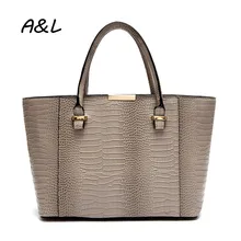 2016 Mujeres Bolso de Las Señoras de Oficina Elegante Bolso de Cocodrilo Bolso de Cuero de Diseño de Lujo de Negocios Ocasional Hombro Bolsa de Mensajero A0110