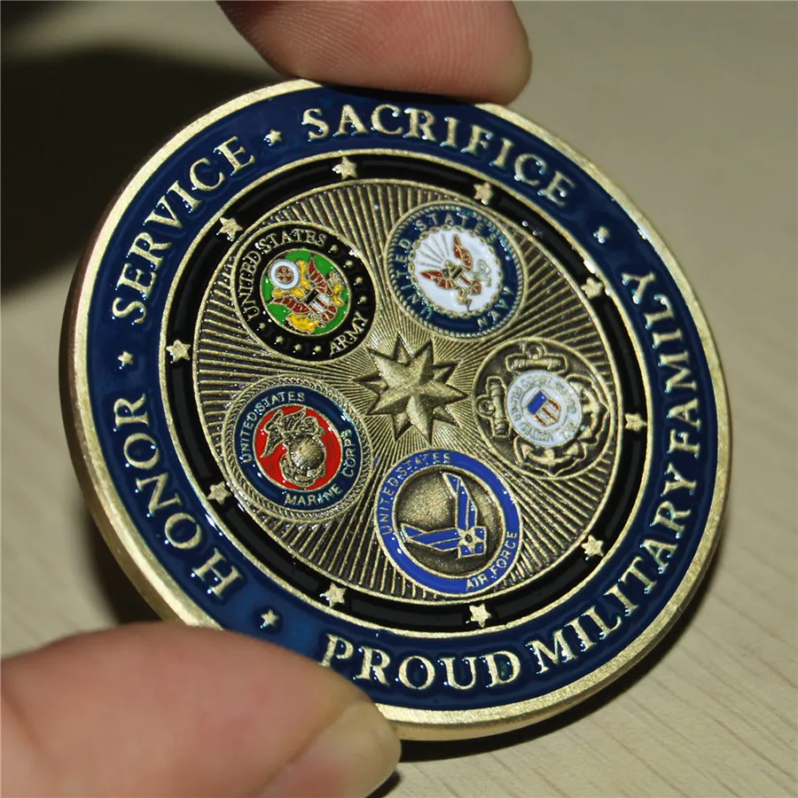 5pcs/lot US DEPAERTMENT OF DEFENSE DOD PROUD MILITARY FAMILY COIN | Дом и сад