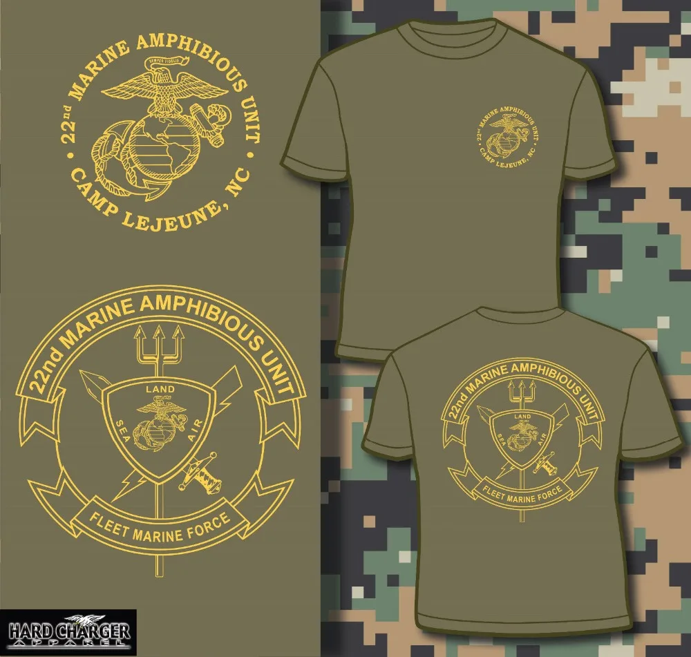 

Double Side Marine Corps 22Nd Mau Marine Amphibious Unit Usmc Camp Lejeune New T-Shirt Top Short Hipster Hoodies