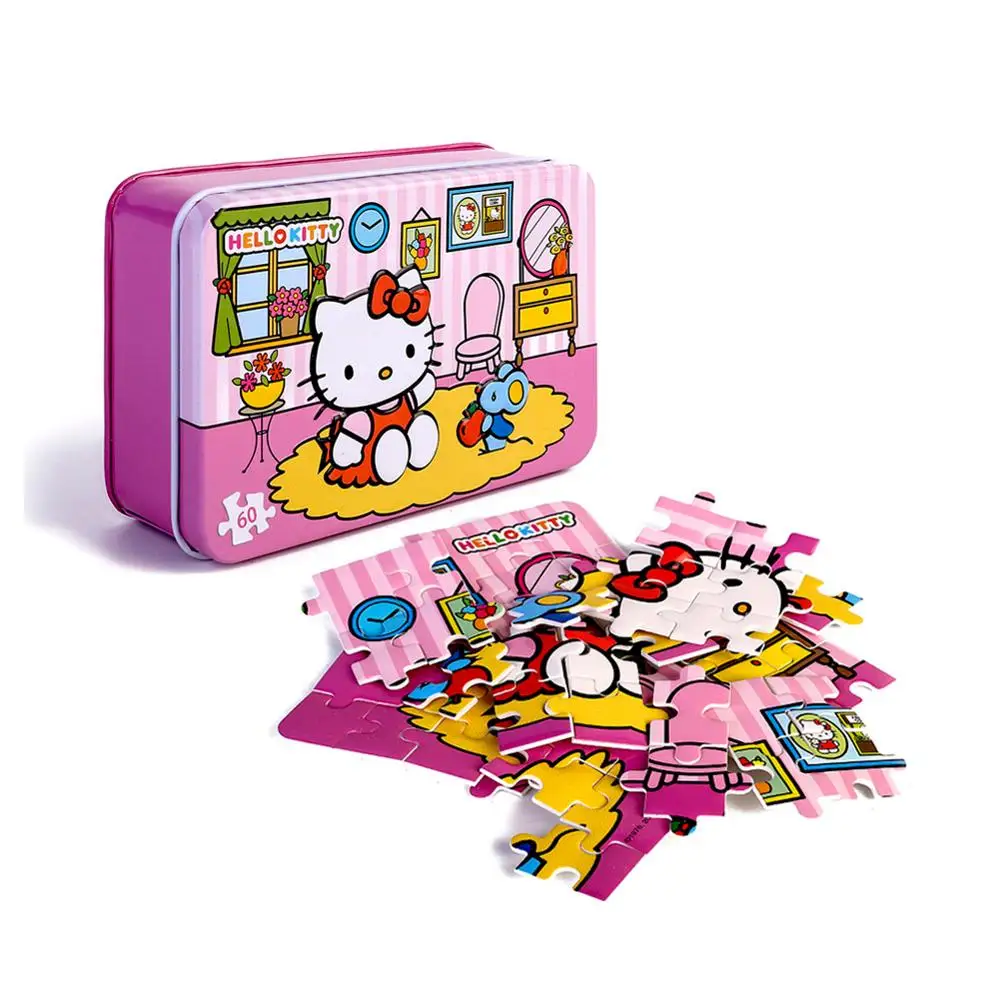 Пазлы Hello Kitty 60 шт. блестящая деревянная головоломка для детей Обучающие
