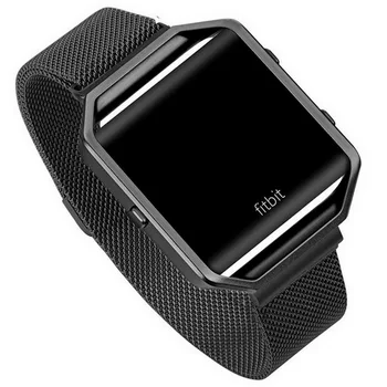 

Stainless Steel Link Bracelet For Fitbit Blaze Strap Watch Band Milanese Loop magnetic With Connector Adapter
