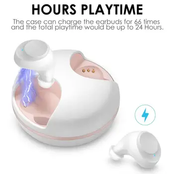 

New mini TWS Wireless bluetooth5.0 IPX5 Waterproof and sweat earphone with Charging box for IOS android mobile phone