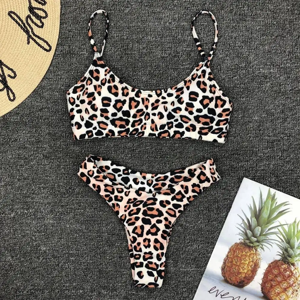 

2019 Sexy Snake Print Bikini Female Swimsuit Women Swimwear Thong Push Up Bikinis Set High Waist Swimming Suits for Bathing Suit