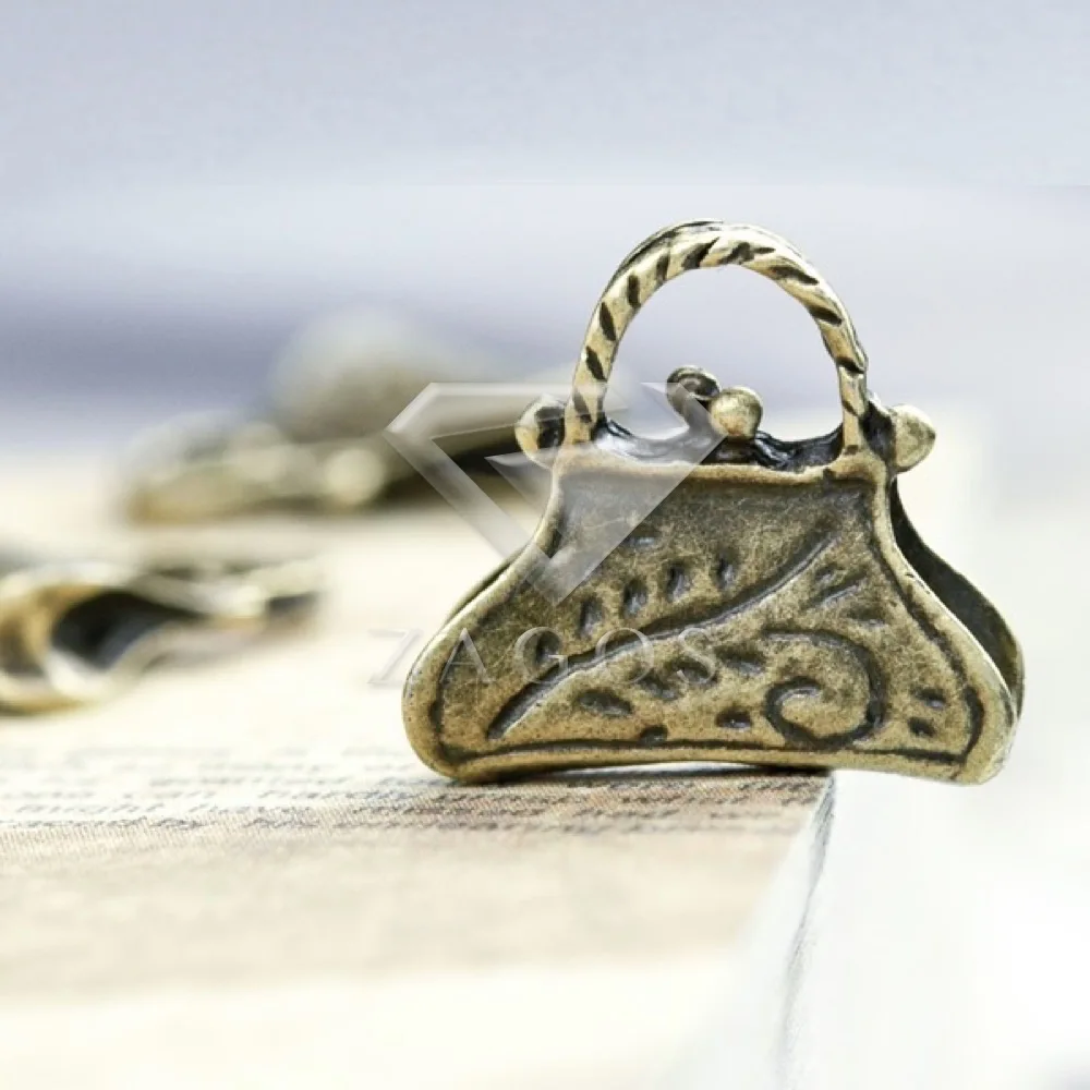 

30Pcs Antique Brass Bronze 14x15x3mm Handbag Fashion Pendant Charms Zinc Alloy Fit Bracelet Necklace Wholesale TS5880