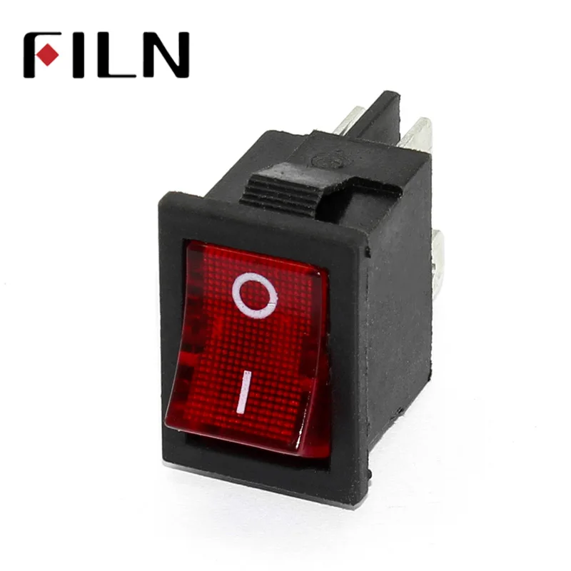 FILN KCD1 кулисный переключатель 10A 250V 4 фута ВКЛ-ВЫКЛ мини выключатели питания со