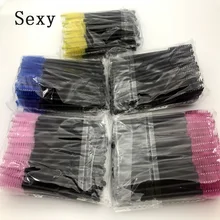 Beleza 50 pçs/lote colorido lidar com varinhas de rímel descartável aplicador lash olho cílios escova cosmética maquiagem cilio ferramenta