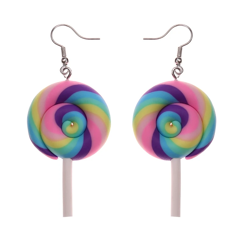 Buy Rainbow swirl Lollipop Earrings earring candy
