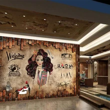 Beibehang пользовательские 3d обои фрески ностальгия Винтаж Макияж Салон красоты Парикмахерская фон Стена парикмахерской бумаги