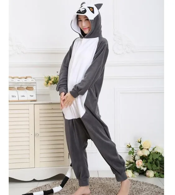 TPRPCO кигуруми Lemur длинный хвост обезьяна взрослых Onesie унисекс пижамы Хэллоуин костюмы для рождественской вечеринки NL168