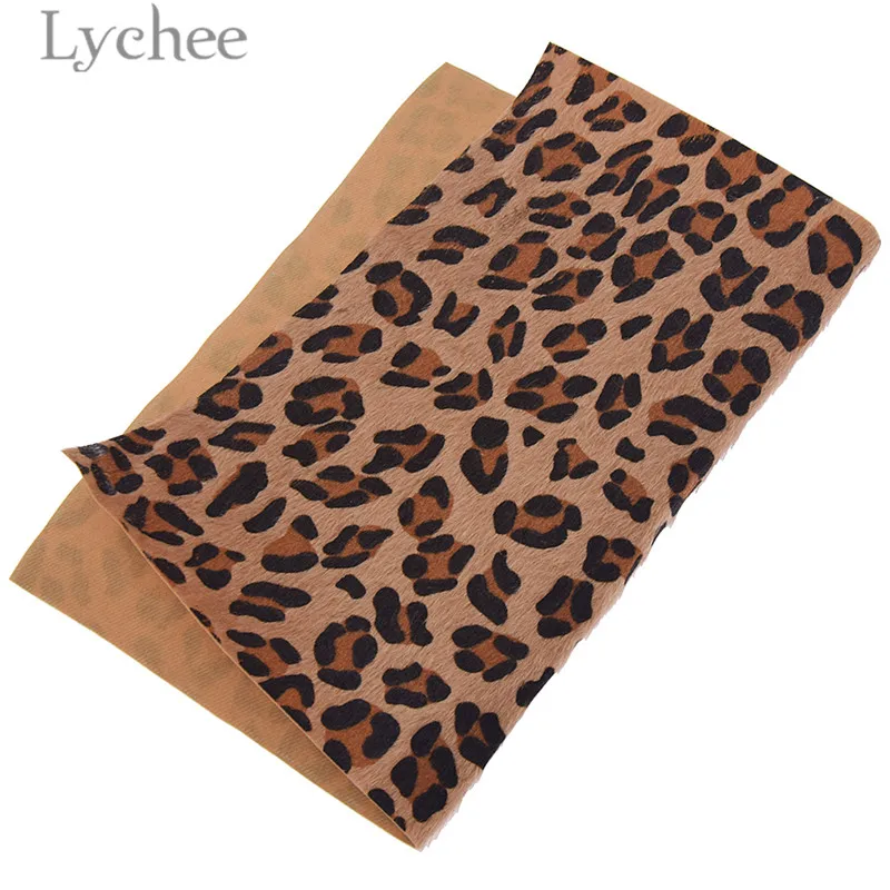 Lychee Life 21x29 см A4 с леопардовым принтом, меховая ткань с животным рисунком, синтетическая кожа, сделай сам, материал для сумок, одежды - Цвет: 3