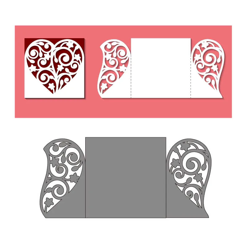 

Heart Circle Lace Envelope Metal Cutting Dies for DIY Scrapbook Embossing Paper Craft Creative Cut Dies Card Make Stencil Frame