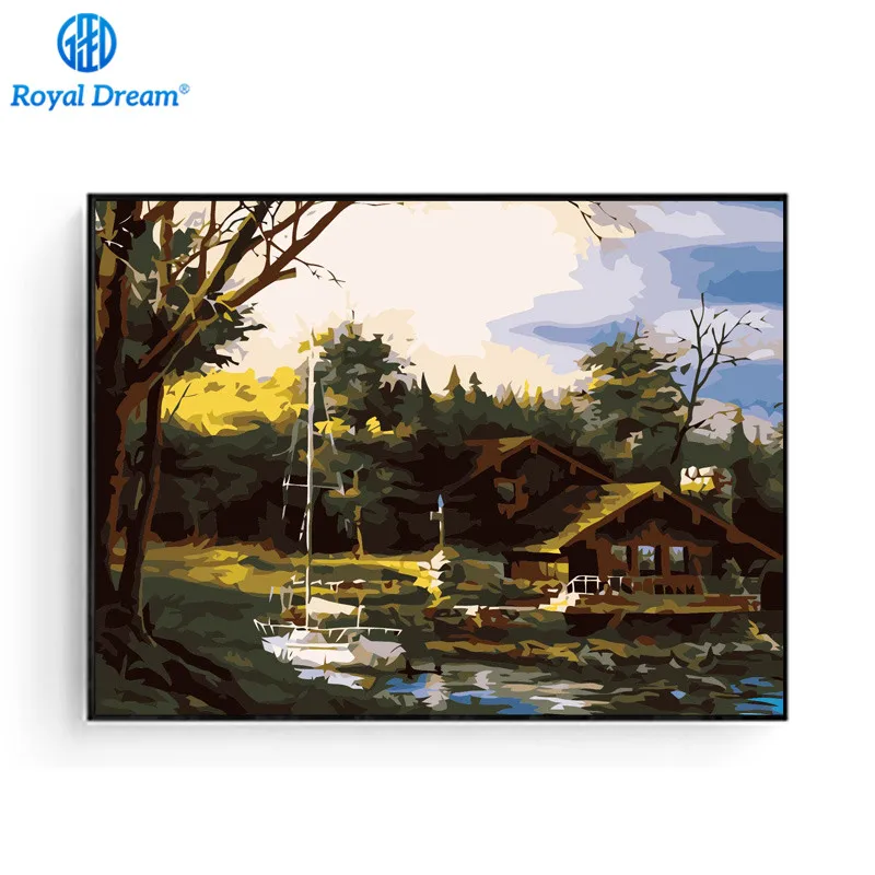 Landscape Hand Painted Oil Painting By Numbers Canvas Paint by Number