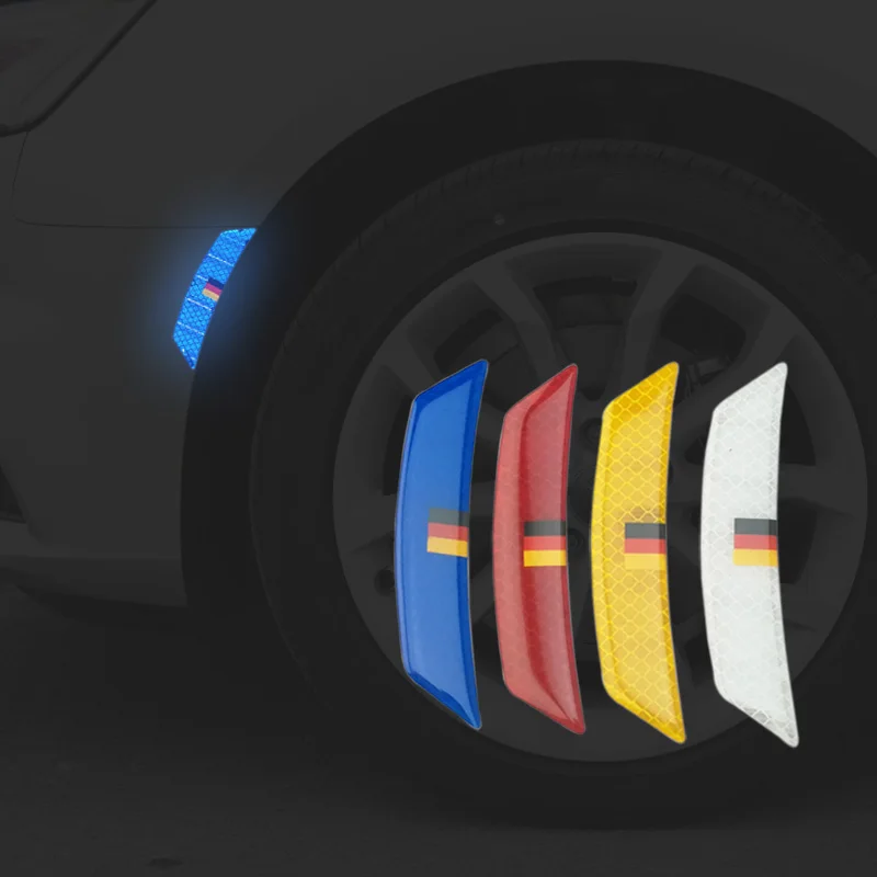 

Car styling leaf plate tyre eyebrow Reflective warning sticker Anti rubbing strip Tricolor German flag for Bmw e46 e90 e39 f30