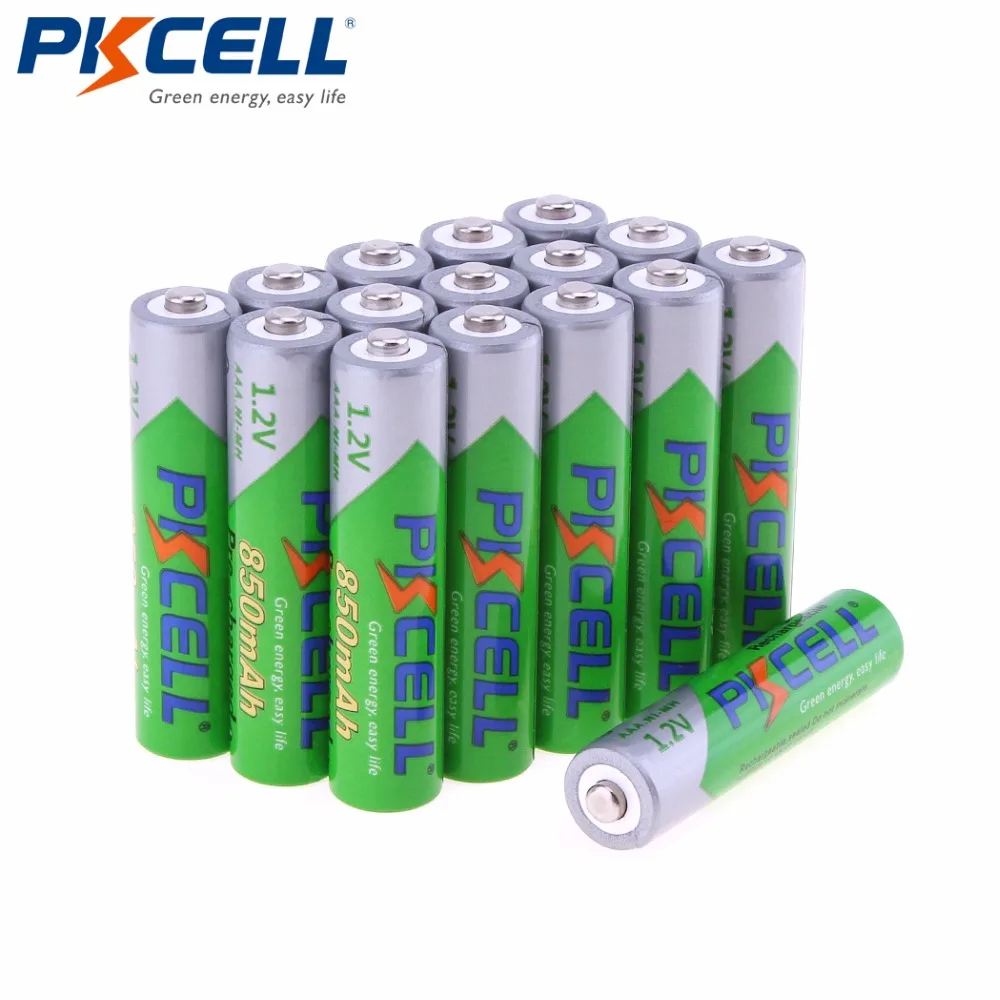 16 шт PKCELL 1,2 V 850mAh AAA перезаряжаемые батареи предварительно заряженные Ni-MH 3A батареи Baterias Bateria