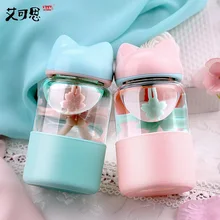 Bonbonfarben Mein Glas Wasserflasche Fox Silikon Trinkwasser Für Flasche Kind Tier Tumbler flaschen kaffee Halten Tee