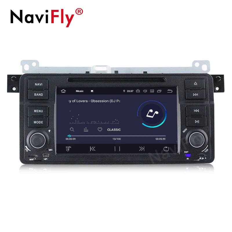 Flash Deal NaviFly Android9.0 IPS Screen DSP 4G WIFI 1Din Car Multimedia gps tracker For BMW E46/M3/Rover/3 Series with OBD2 dvd video 5