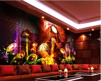 

beibehang wallpaper for walls 3 d Custom fashion classic hot sexy dance girl KTV decorative mural background 3d wallpaper walls