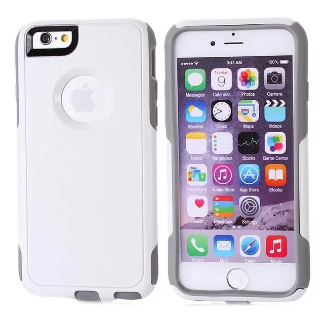 DHL,, жесткий пластиковый чехол для iphone 6 iphone 6s, гибридный пластик+ ТПУ, 2 в 1, чехол для iphone 6, iphone 6s, 100 шт./партия - Цвет: white