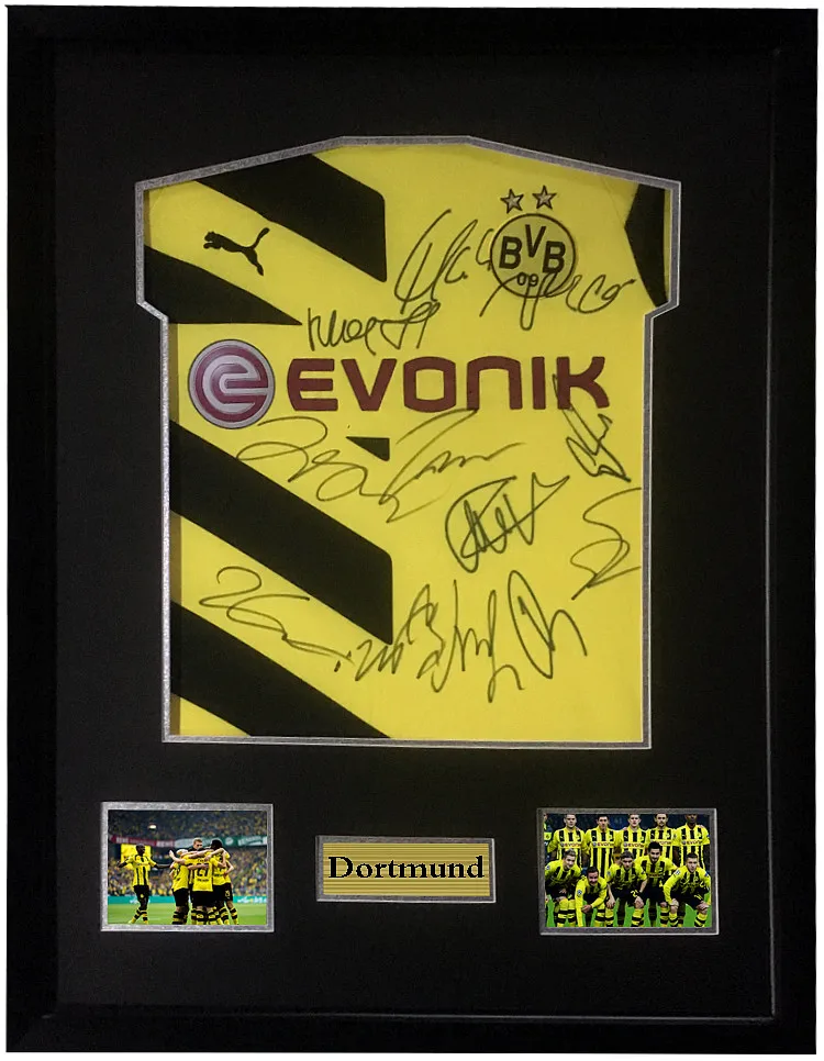 

Lukasz Piszczek signed autographed soccer shirt jersey come with Sa coa framed Dortmund 14-15 season