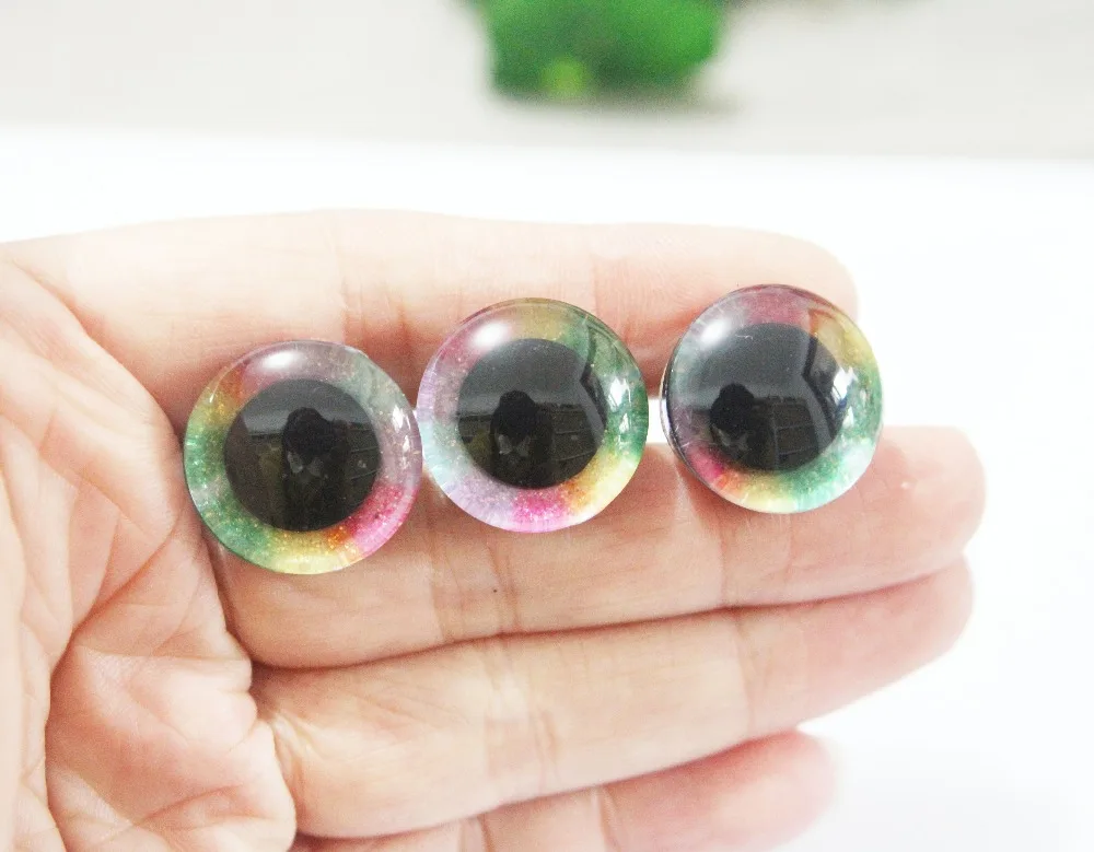 50 шт./лот новый дизайн 16 мм/20 мм/24 мм красочные пластиковые прозрачные безопасные