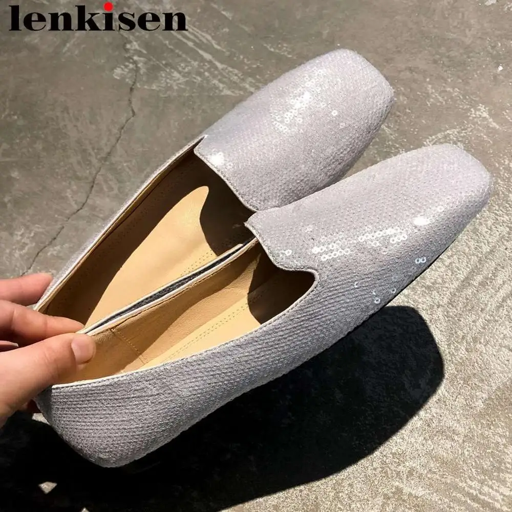 

Brand sweety girl cute comfortable design princess style square toe sequined cloth slip on ballet shoes daily wear loafers L74