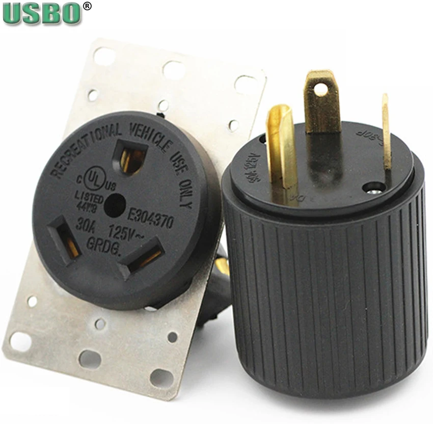Black America 30A Nema TTRV5-30P 5-30R Американский Электрический проводной разъем | Электроника