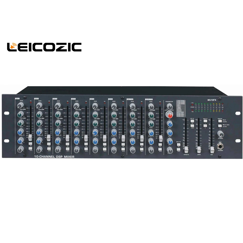 Leicosic профессиональная микшерная консоль dj аудио миксер MU10FX 10 Ch микшер DSP звуковая