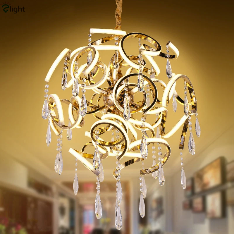 

Post Modern Remote Control Dimmable Led Pendant Light Lustre K9 Cristal Plate Chrome/Gold Metal Pendant Light With Acrylic Mask