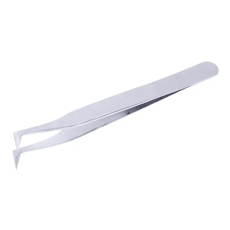 

Stainless Steel Elbow Grafting Eyelash Tweezers Special Precision Eye Lashes Planted Extension Bent Head Tweezer
