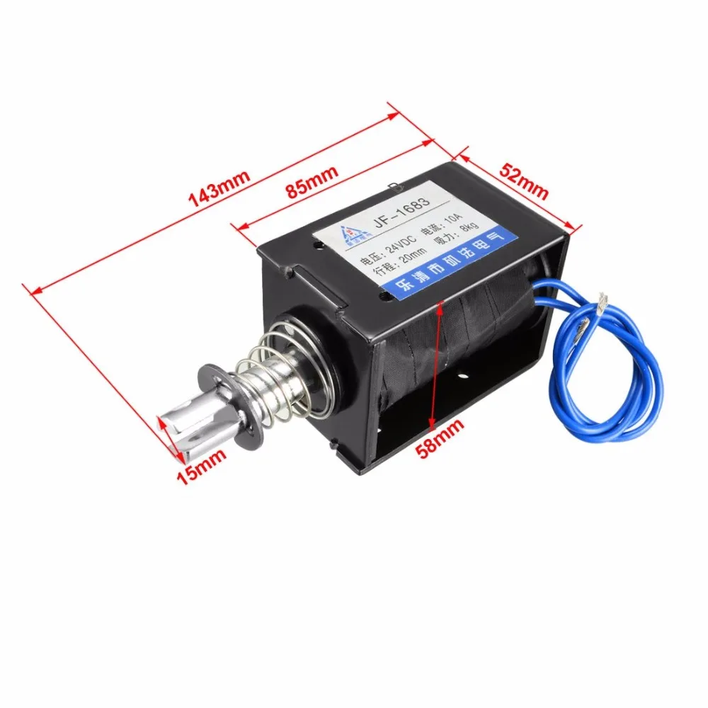 Empurre tipo Open 24 Jf 1683b dc V e 12 v 10a 8 kg 20mm Pull Frame Linear Motion Solenóide Eletroímã