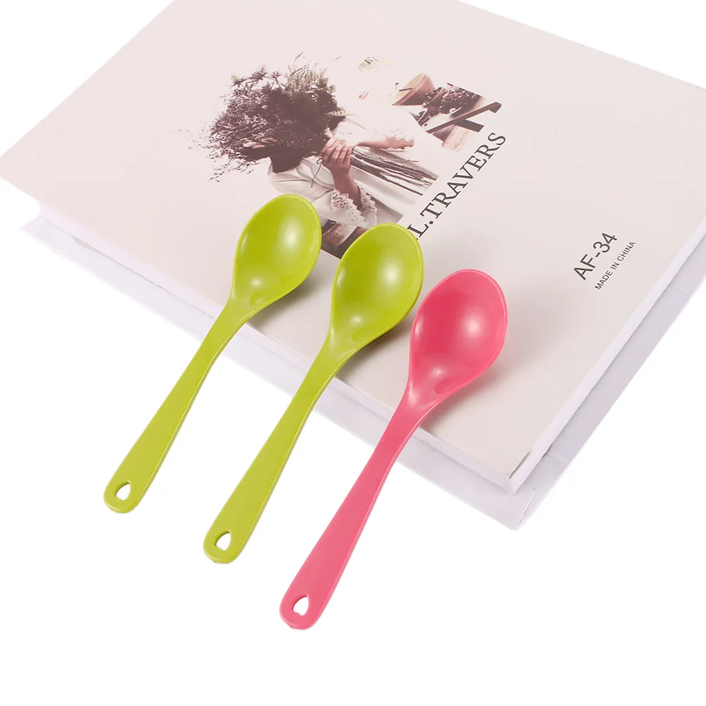 New Lovely 12 Pcs/lot Baby Toddler Feeding Spoon Safe Plastic Baby Training Eating Spoon Set Food High Quality Eating Training
