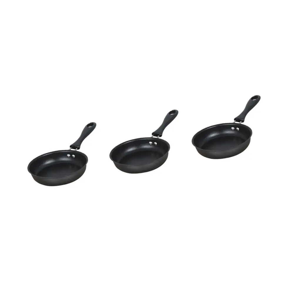 3 pieces 12cm Mini Non-stick Round Frying Pan Egg Pan Iron Coating Cookware