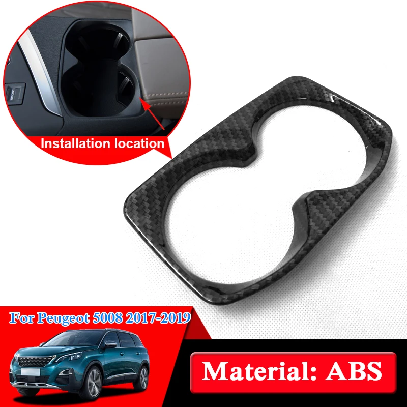 

Car Styling Gear Panel ABS For Peugeot 5008 2017-2019 Car Interior Frame Water Cup Holder Panel Sequin Auto Accessories Stickers