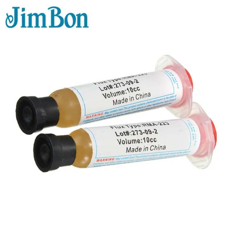 

Jimbon 2PCS DIY Solder Soldering Paste 10cc Flux Grease RMA223 RMA-223 for Chips Computer Phone LED BGA SMD PGA PCB Repair Tool