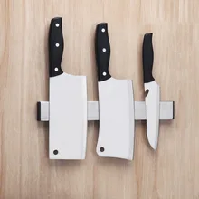 Creative hole-free European 304 stainless steel magnetic knife holder kitchen shelf kitchen knife receiving rack