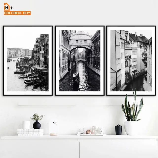 Colorfulboy paris building landscape wall art canvas painting black white posters and prints wall pictures for Colorfulboy paris building landscape wall art canvas painting black white posters and prints wall pictures for