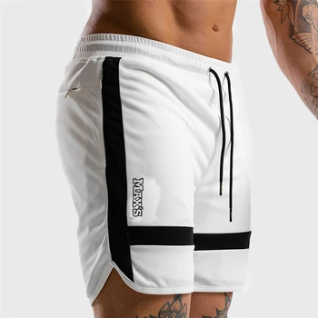 

Men Sports Short Pants summer black white casual 2019 Training Bodybuilding Summer Shorts Workout Fitness GYMS Short Pants