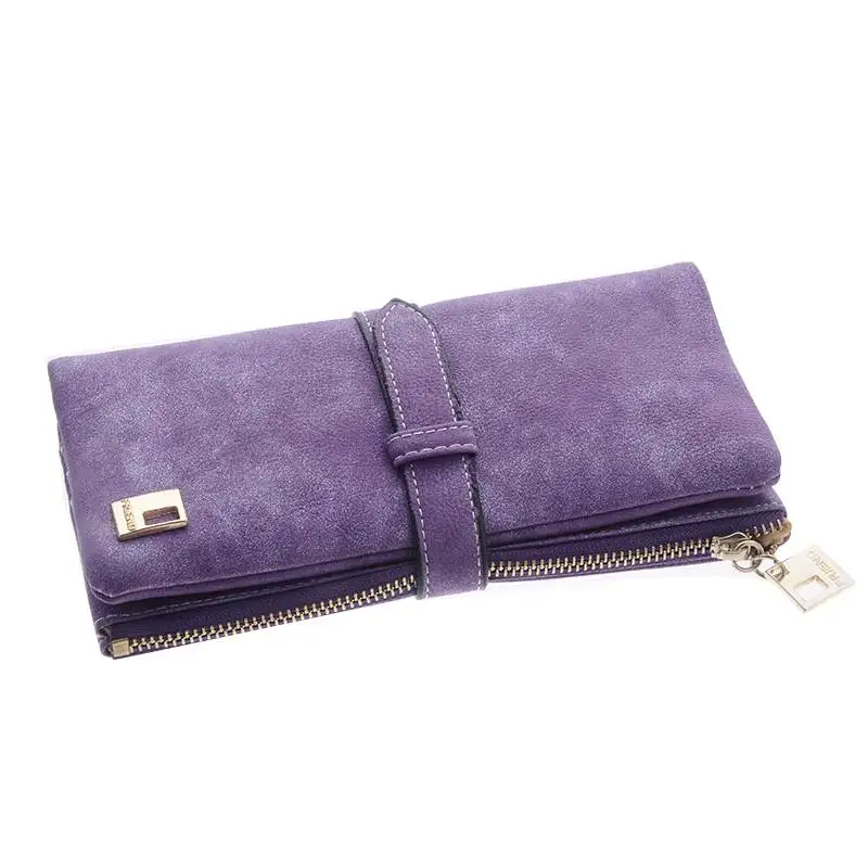 Женский брендовый кошелек из искусственной кожи, женские кошельки, высокое качество, женский клатч, кошелек, длинный женский кошелек для монет, Carteira Feminina - Цвет: purple