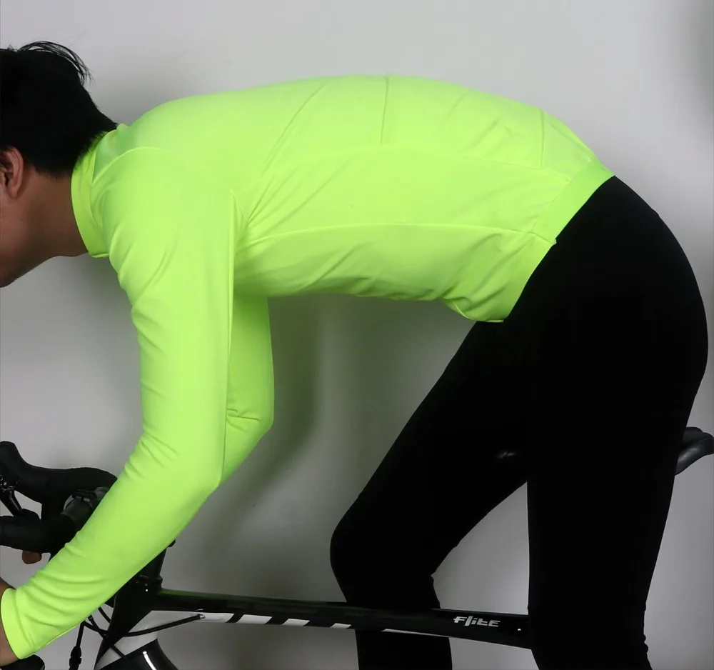 

SPEXCEL New Fluorescent green 3 layer fabric pro team Windproof and rain protection Cycling Jersey long sleeve cycling jacket