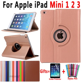 

For iPad mini 1 2 3 Case Cover 360 Degree Rotating Leather Smart Shell Cover for Apple iPad mini 1 2 3 7.9 Case Coque Capa Funda