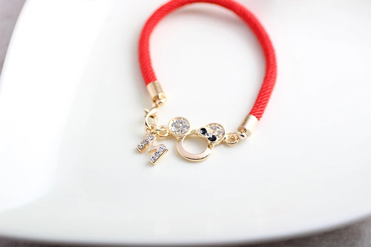 

Free Shipping New Pierced Love Letters Red String Black Mitch Natal Lucky Red String Bracelet Accessories Hollow Bracelet