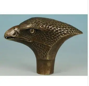 

100% bronze Pure Copper Brass Grandpa Good Lucky Old Qing Ming Brass chinese Bronze Carved Eagle Statue Cane Walking Stick Head