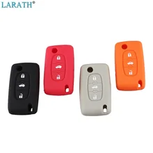 LARATH 3 Buttons Remote Silicone Key Case For Peugeot 207 407 407SW For Citroen C4 C5