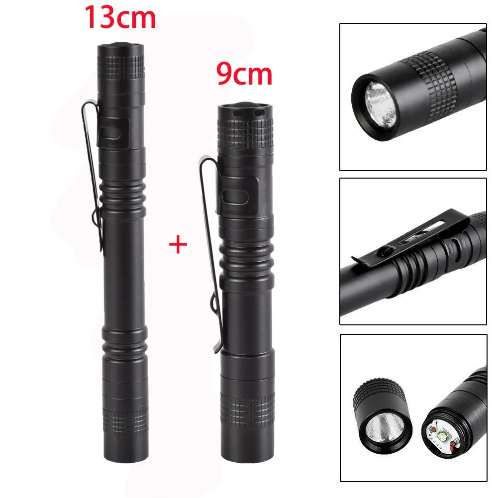 Elfeland Aluminum Longer Mini Flash Light Bright Pen Belt Clip LED