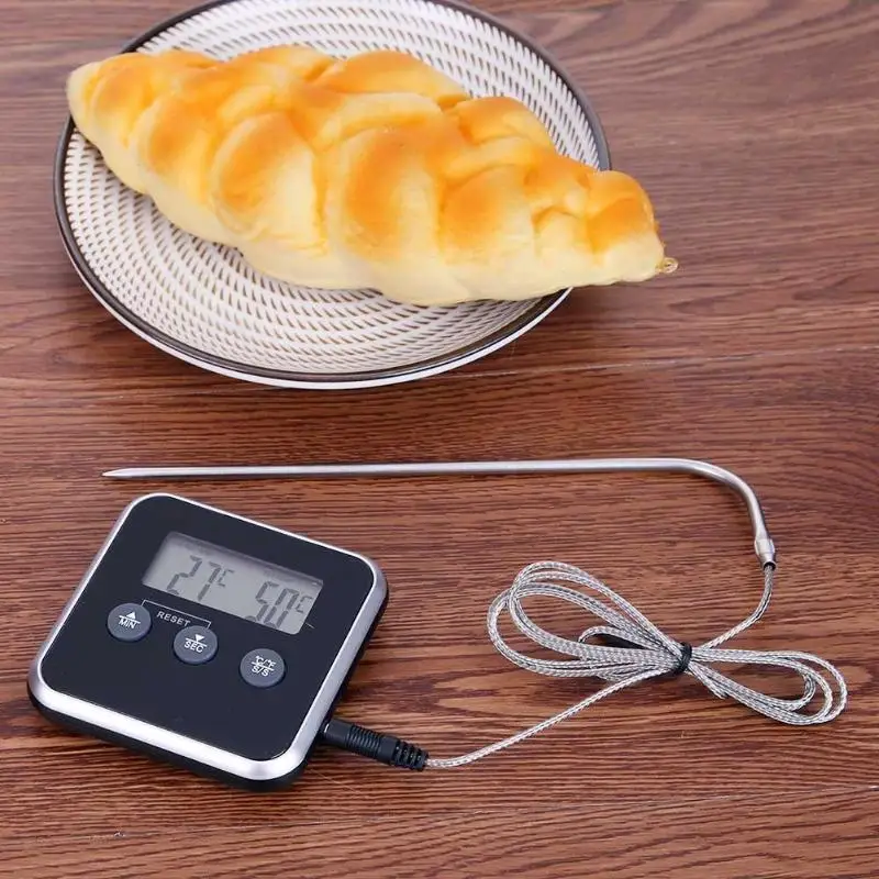 0/250 градусов Цельсия электронный ЖК-термометр для кухни, термометр для барбекю, датчик температуры, будильник, таймер для приготовления пищи, метеостанция