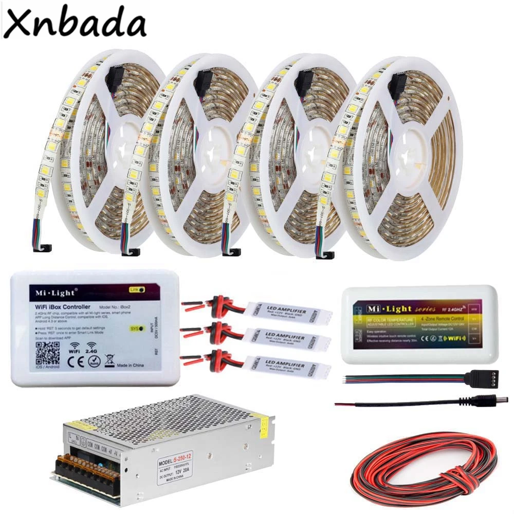 5~ 20 м Светодиодная лента SMD5050 цветовая температура гибкий светильник DC12V, Mi светильник Wifi Ibox2 Led контроллер питания драйвер комплект