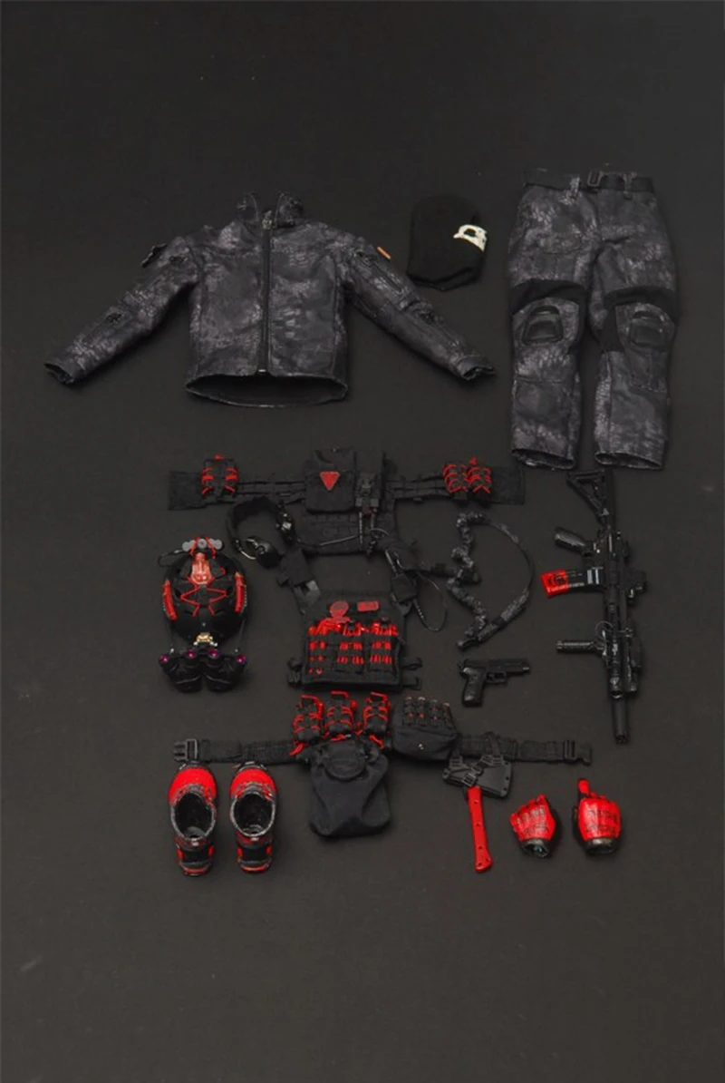 1/6 VH1050 морской котик CQB боевой тактический комплект одежды черный питон для 1" тела фигурки аксессуары