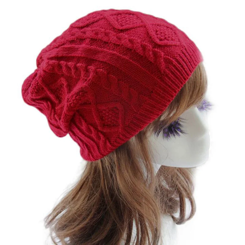 Теплые зимние шапки для женщин, вязанная Шерстяная Шапка-бини, шапка для зимы, теплая шапка, женские шапки Gorros, шапка pelli Invernali - Цвет: Red