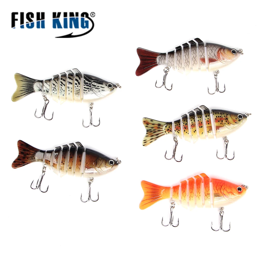  FISH KING Sinking Wobblers 7 Segments Fishing Lures Minnow 10cm 15.5g Swim Bait Jointed Bait For Ba